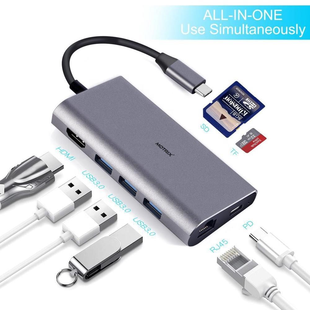 Hub adaptor Motrix® USB Type-C la 3xUSB3.0, 1xHDMI, 1xPower